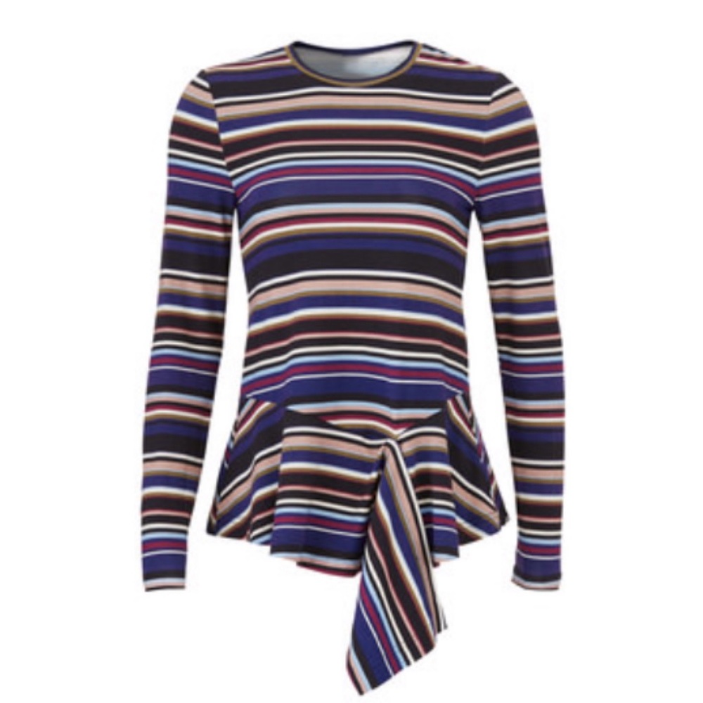 NICOLE MILLER • Flight Stripe Asymmetrical Top